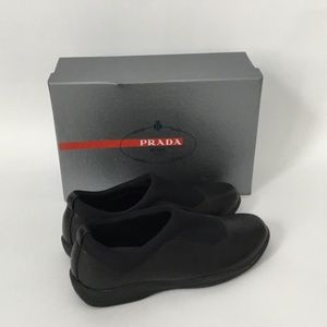PRADA Women's Leather And Fabric Slip-On Sneakers